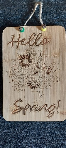 Flowers hello spring sign